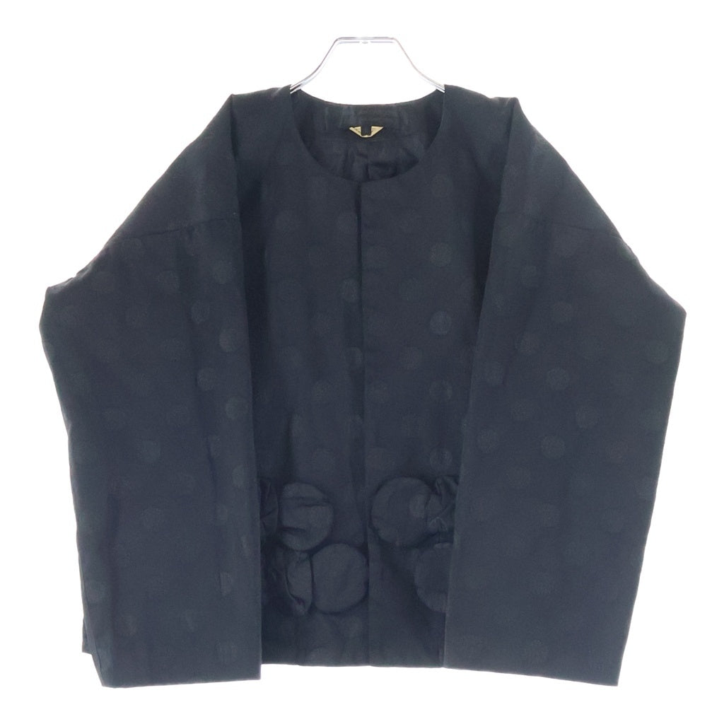 COMME des GARCONS COMME des GARCONS(コムデギャルソンコムデギャルソン) 20AW ノーカラー ドット リボン装飾 ジャケット ブラック RG-J022 レディース