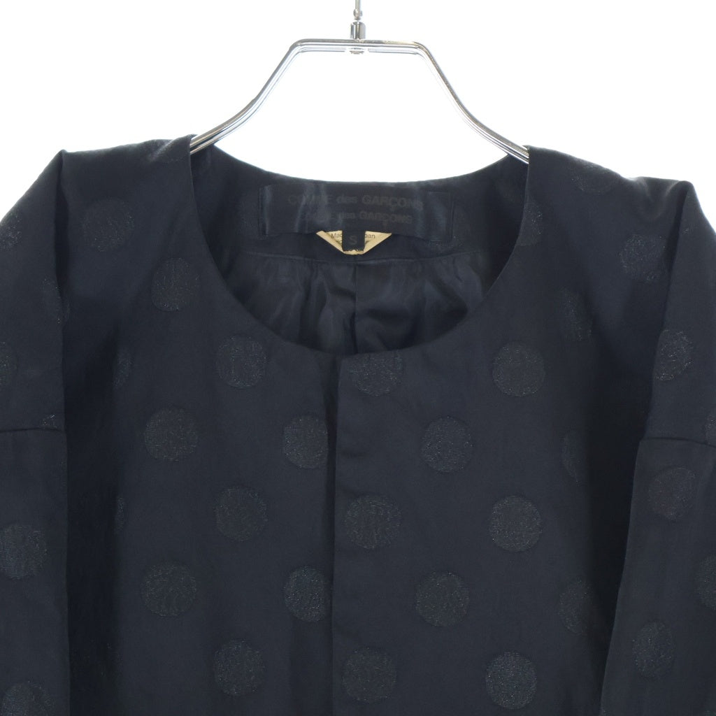 COMME des GARCONS COMME des GARCONS(コムデギャルソンコムデギャルソン) 20AW ノーカラー ドット リボン装飾 ジャケット ブラック RG-J022 レディース