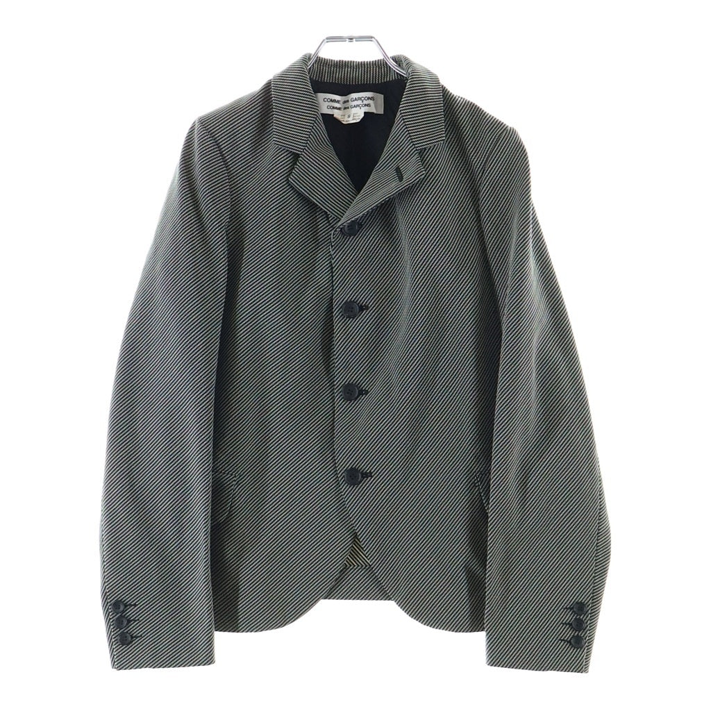COMME des GARCONS COMME des GARCONS(コムデギャルソンコムデギャルソン) 縮絨 バーズアイ テーラードジャケット ブラック×ホワイト RE-J007 レディース