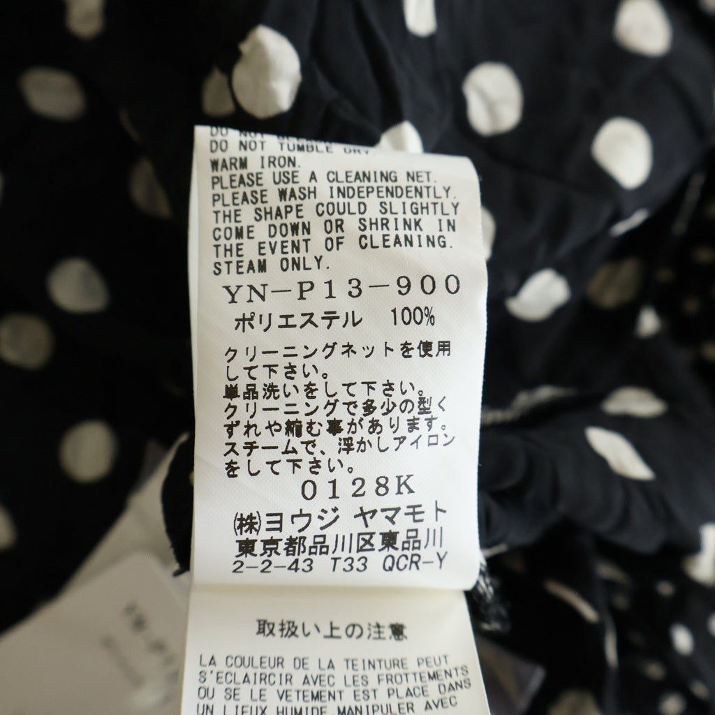 Y's(ワイズ) ワッシャー加工ドット切替 サルエル ロングパンツ ブラック×ホワイト YN-P13-900 レディース