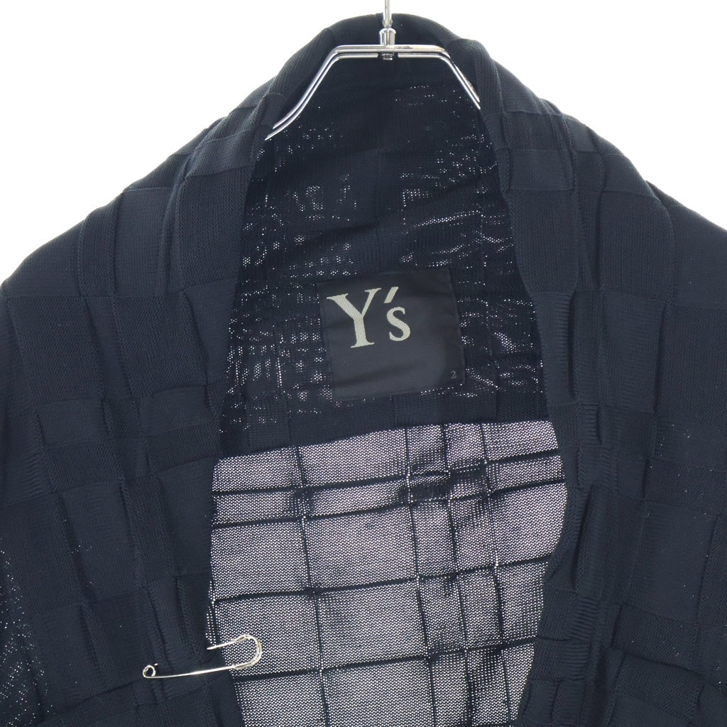 Y's(ワイズ) 11AW ブロックチェック セーフティピン 変形ジャケット ブラック YC-T37-973 レディース