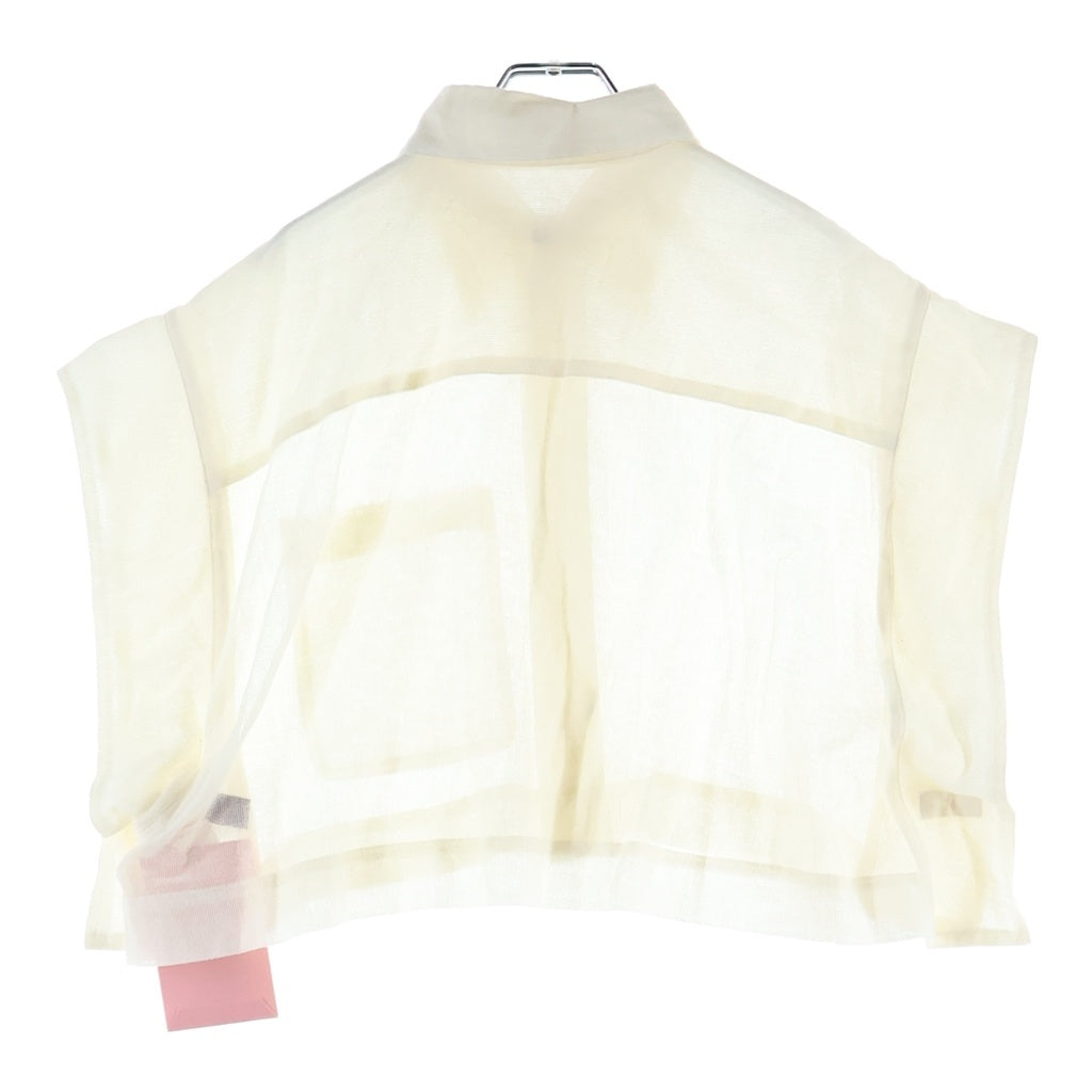 TAKESHI KOSAKA by Y's Pink Label(タケシコウサカバイワイズピンクレーベル) 20SS ショート丈 ノースリーブ シャツ ブラウス ホワイト YN-B43-040 レディース