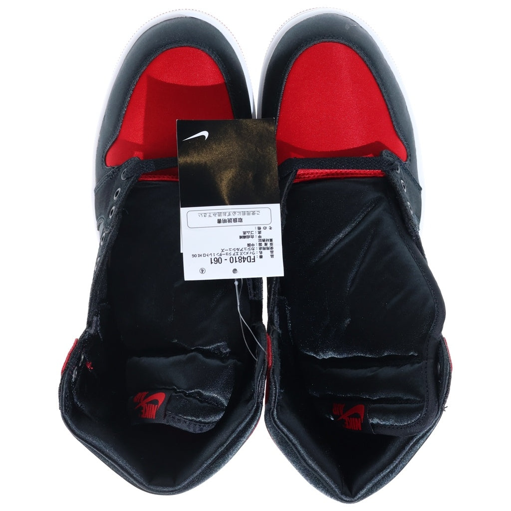 NIKE(ナイキ) WMNS AIR JORDAN 1 RETRO HI OG SATIN BRED ウィメンズ エアジョーダン サテンブレッド ハイカットスニーカー シューズ ブラック/レッド US10.5/27.5cm FD4810-061