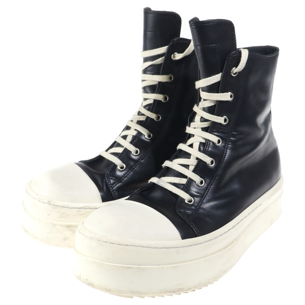 Rick Owens(リックオウエンス) MEGA BUMPER SNEAKS メガバンパー スニークス レザーハイカットスニーカー シューズ ブラック/ホワイト RU01F2859 LCO