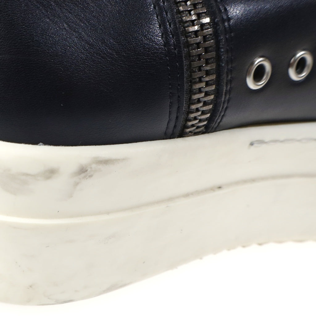 Rick Owens(リックオウエンス) MEGA BUMPER SNEAKS メガバンパー スニークス レザーハイカットスニーカー シューズ ブラック/ホワイト RU01F2859 LCO
