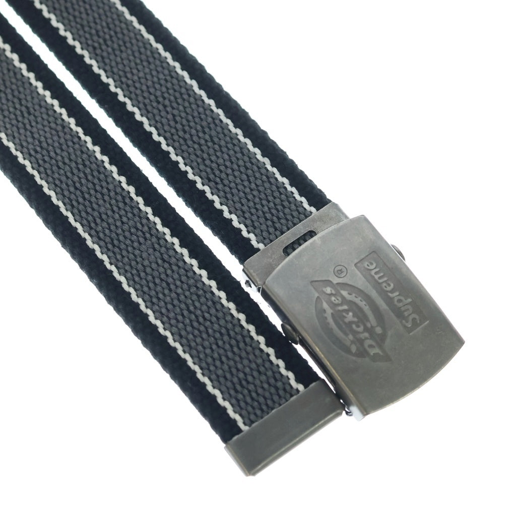 SUPREME(シュプリーム) 22SS ×Dickies Stripe Webbing Belt ディッキーズ ストライプウェビングベルト ガチャベルト ブラック/シルバー