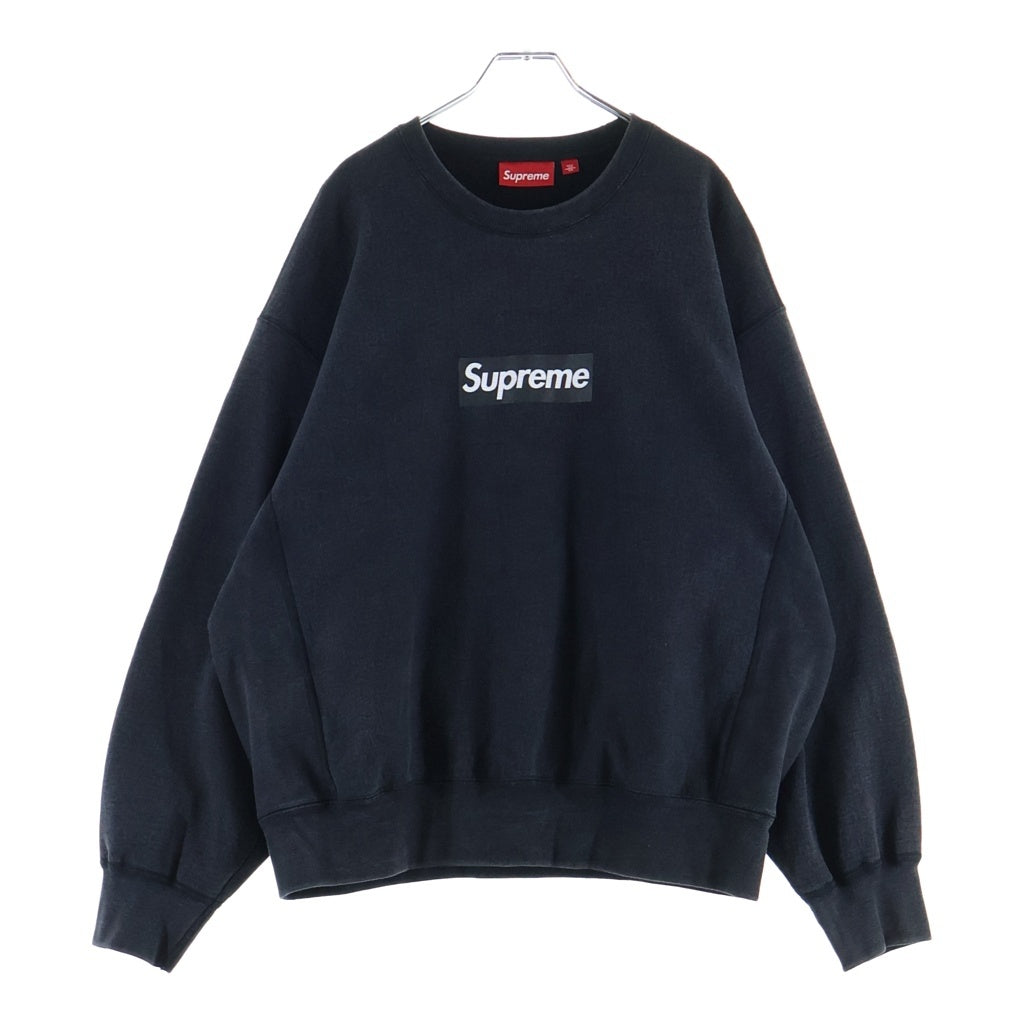 SUPREME(シュプリーム) 25SS Washed Box Logo Crewneck sweatshirt ウオッシュド ボックスロゴデザイン クルーネック スウェット トレーナー ブラック
