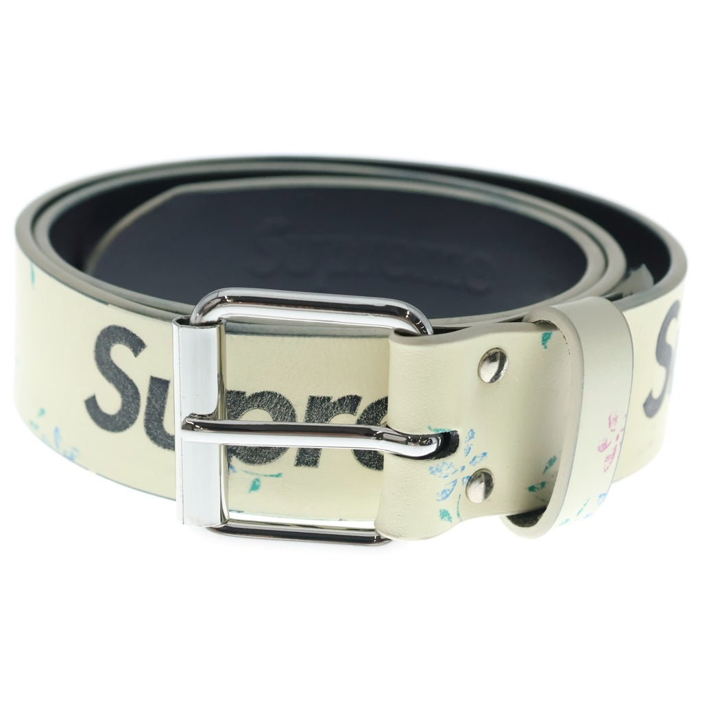 SUPREME(シュプリーム) 25AW Repeat Leather Belt Floral リピート レザー ベルト フローラル ホワイト