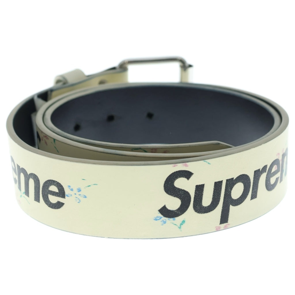 SUPREME(シュプリーム) 25AW Repeat Leather Belt Floral リピート レザー ベルト フローラル ホワイト