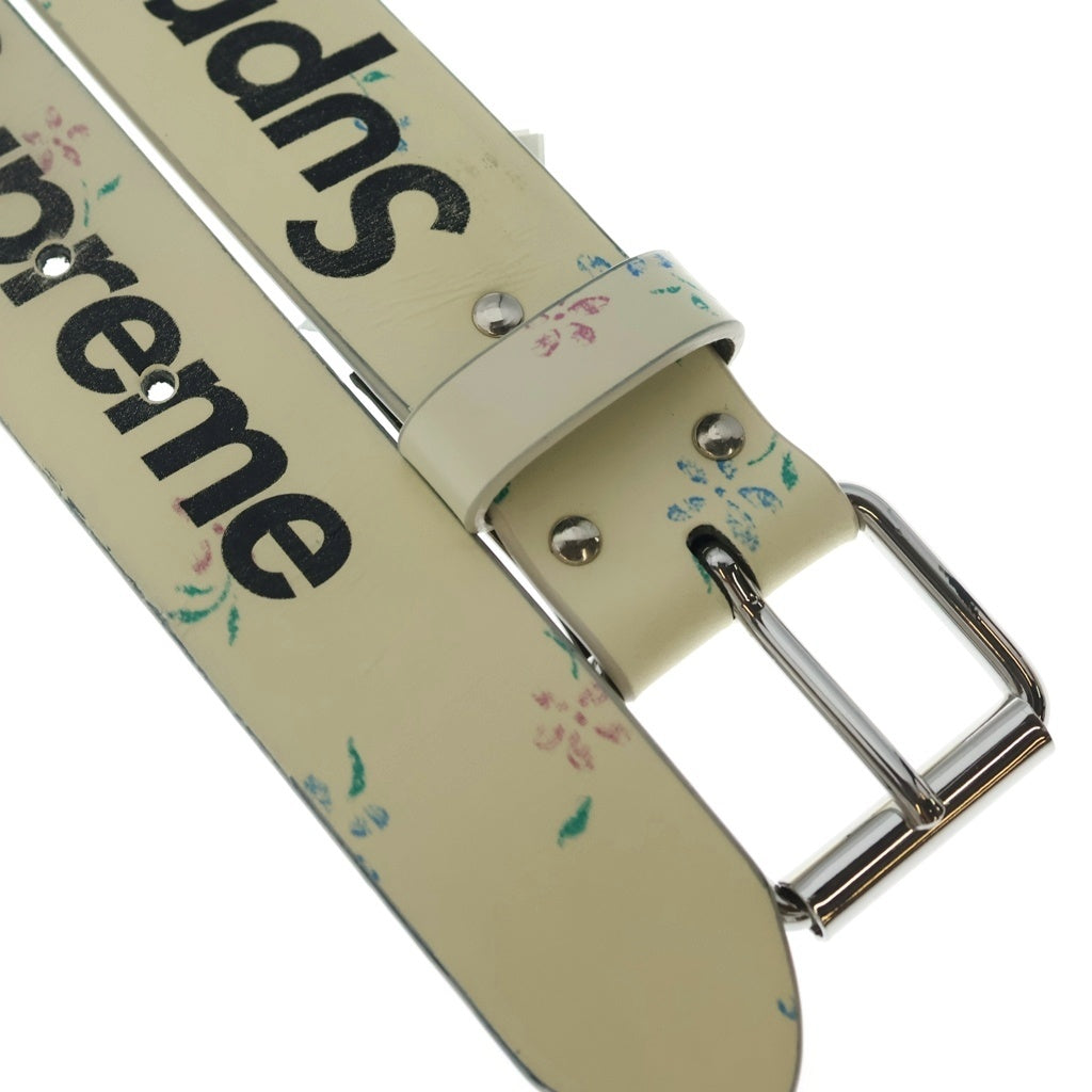 SUPREME(シュプリーム) 25AW Repeat Leather Belt Floral リピート レザー ベルト フローラル ホワイト