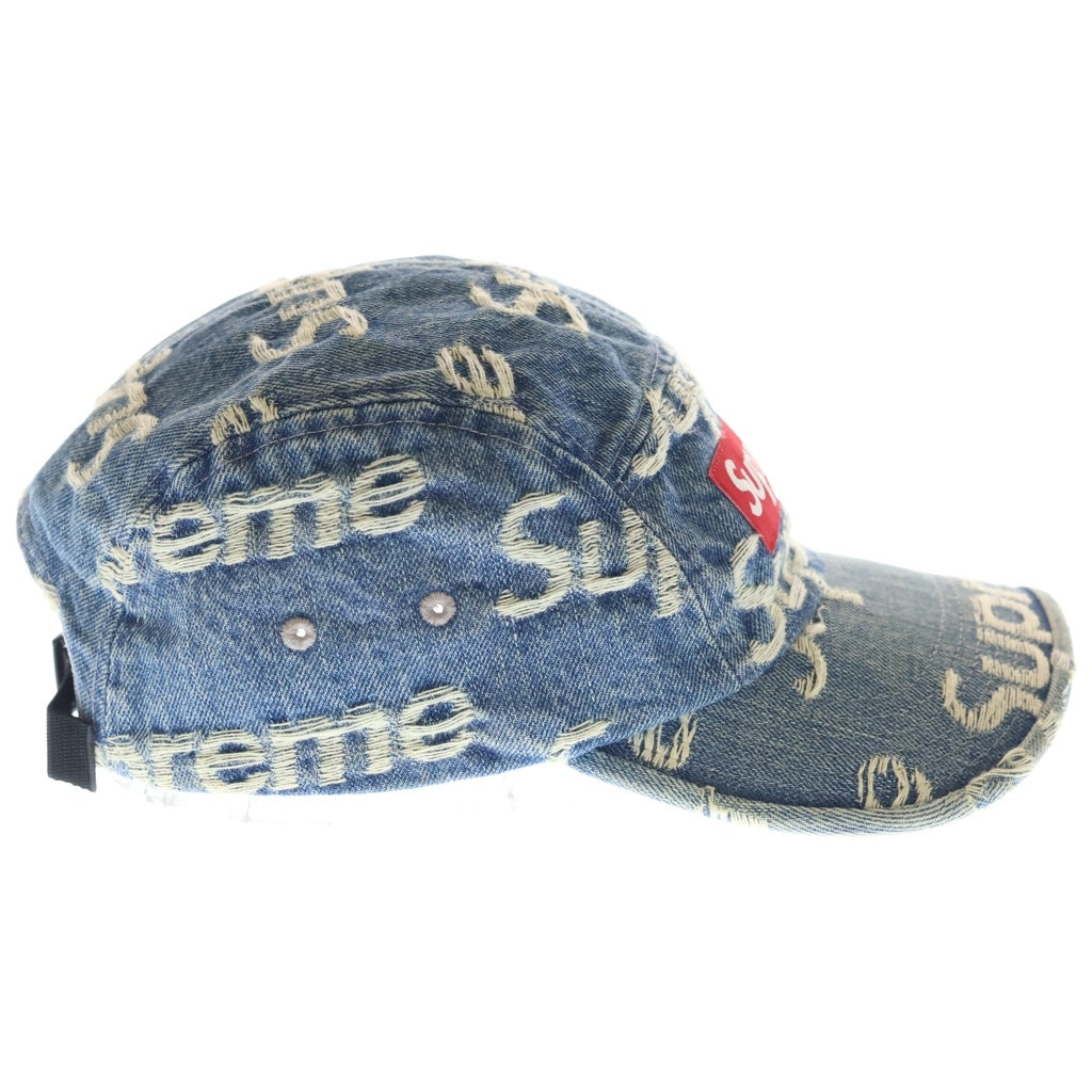 SUPREME(シュプリーム) 21SS Frayed Logos Denim Camp Cap フレイド ロゴ デニム キャンプ キャップ 帽子 インディゴ