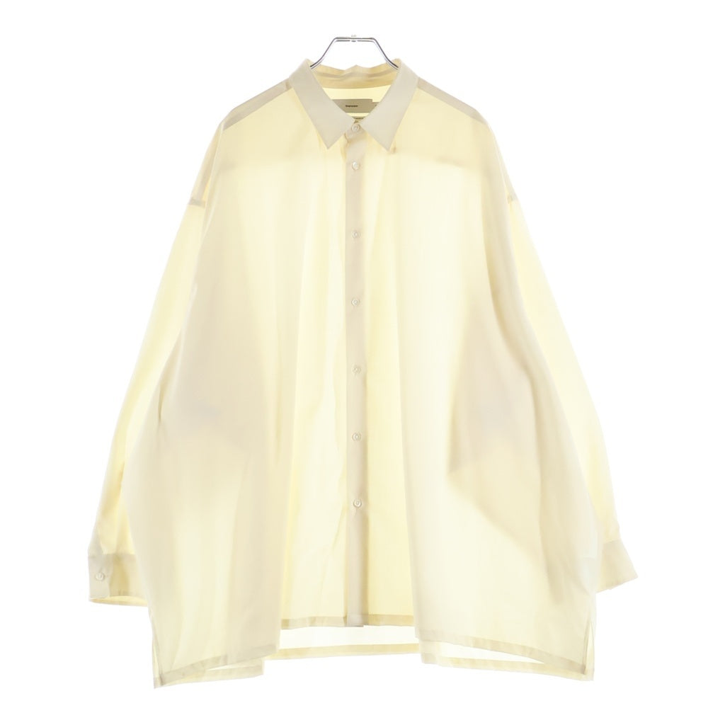Graphpaper(グラフペーパー) 21AW FINE WOOL TROPICAL OVERSIZED SHIRT ファイン ウール トロピカル オーバーサイズ 長袖シャツ イエロー GM213-50241