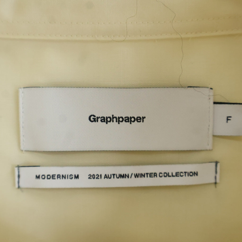 Graphpaper(グラフペーパー) 21AW FINE WOOL TROPICAL OVERSIZED SHIRT ファイン ウール トロピカル オーバーサイズ 長袖シャツ イエロー GM213-50241