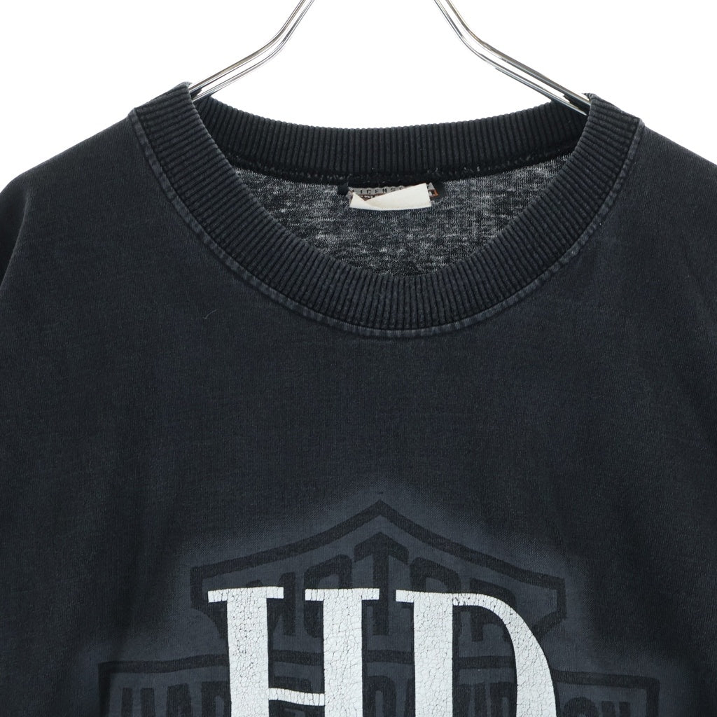 VINTAGE(ヴィンテージ) 90S VINTAGE HARLEY DAVIDSON ヴィンテージ ハーレーダビッドソン ロゴプリント クルーネック 半袖Tシャツカットソー ブラック