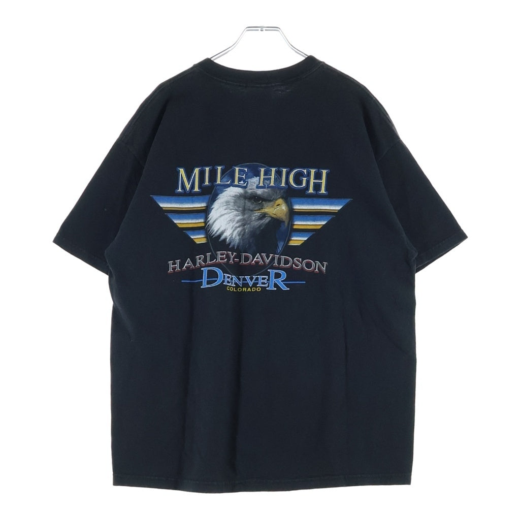 VINTAGE(ヴィンテージ) 00S VINTAGE HARLEY DAVIDSON WOLF ヴィンテージ ハーレーダビッドソン ウルフ ロゴプリント クルーネック 半袖Tシャツカットソー ブラック