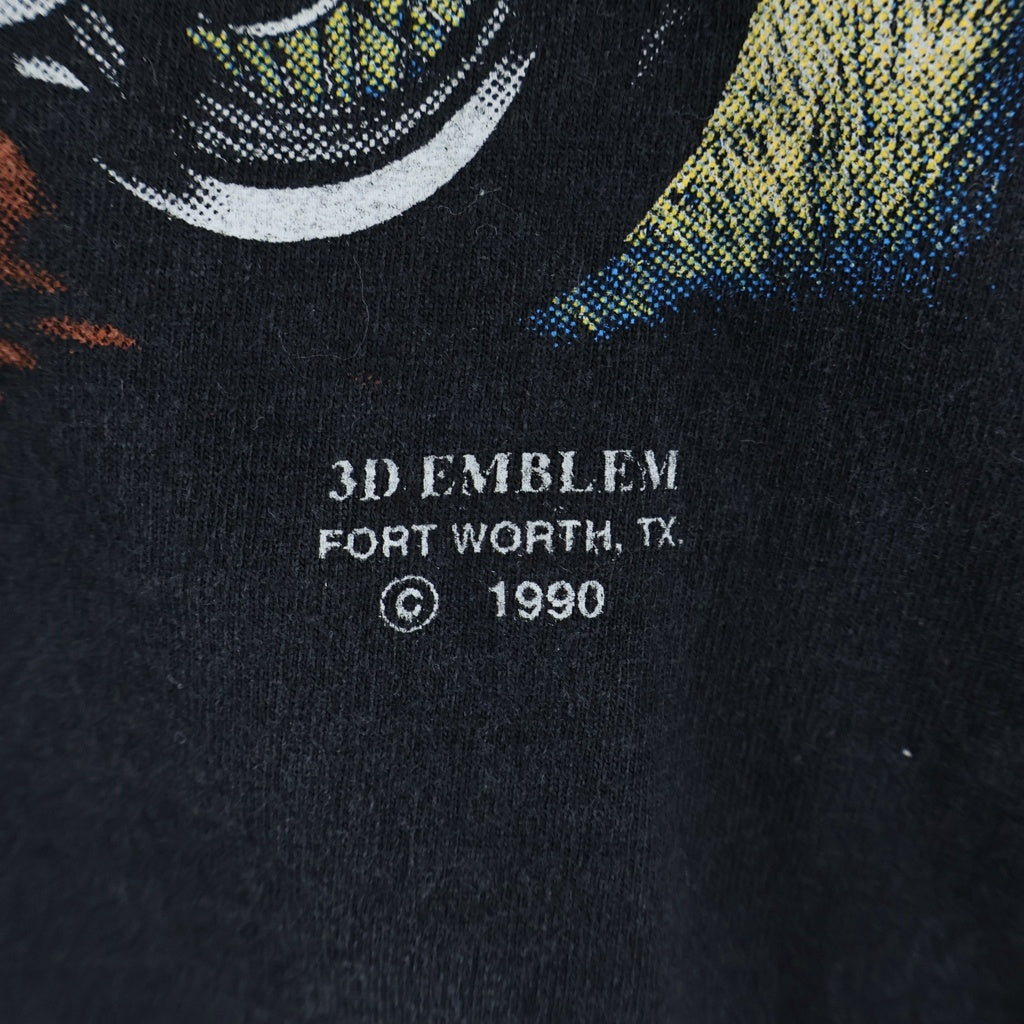 VINTAGE(ヴィンテージ) 90S VINTAGE HARLEY DAVIDSON 3D EMBLEM ハーレーダビッドソン サザンクロス レベルフラッグ 両面プリント クルーネック 半袖Tシャツカットソー ブラック