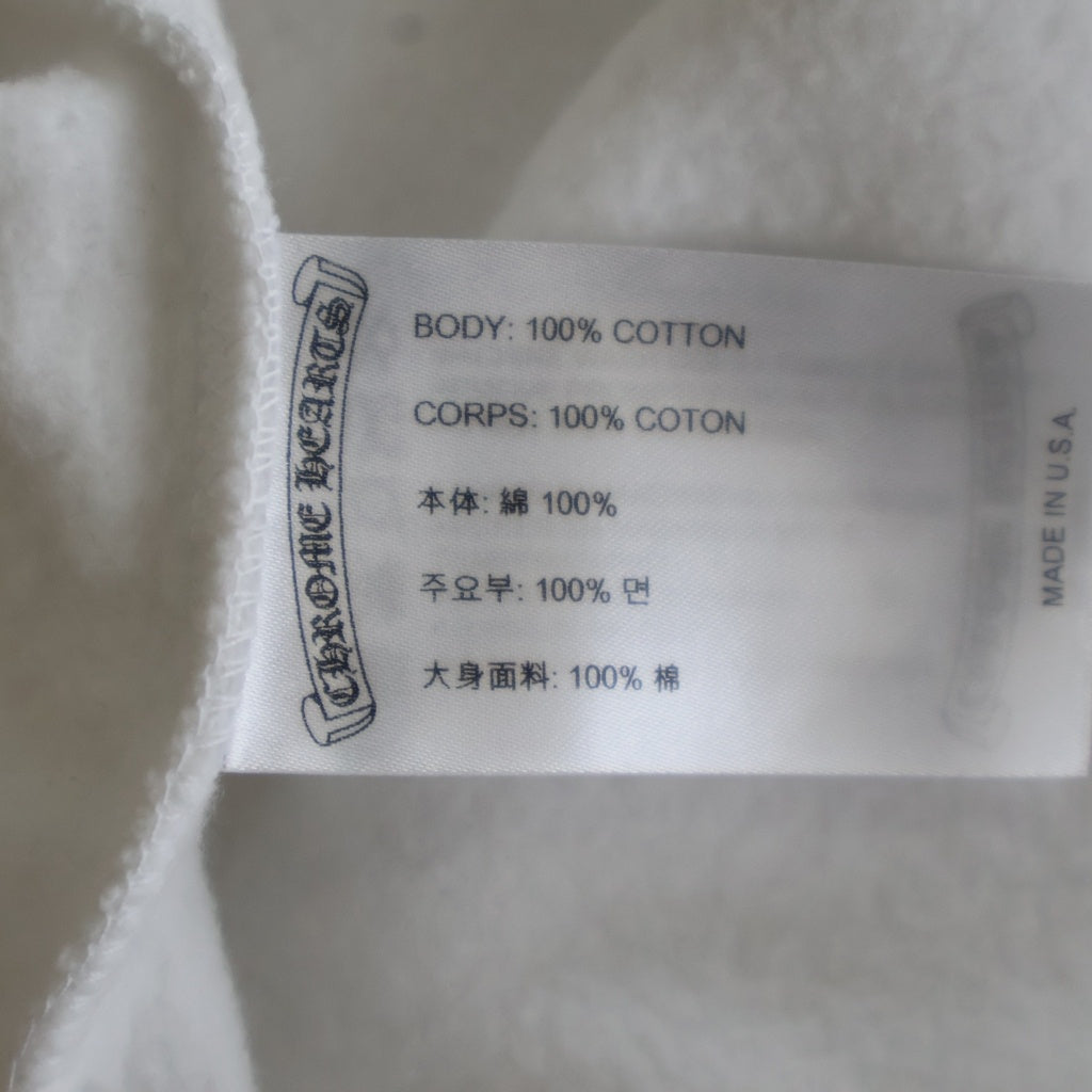 CHROME HEARTS(クロムハーツ) LOVE YOU NECK LOGO SWTSHRT ネックロゴ 袖フローラルプリントクルーネックスウェット ホワイト