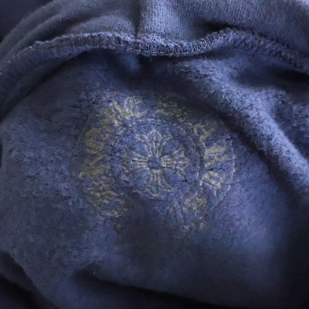 CHROME HEARTS(クロムハーツ) SWTSHRT PLVR 袖フローラルバックホースシュープリント スウェットプルオーバーパーカー ネイビー/レッド