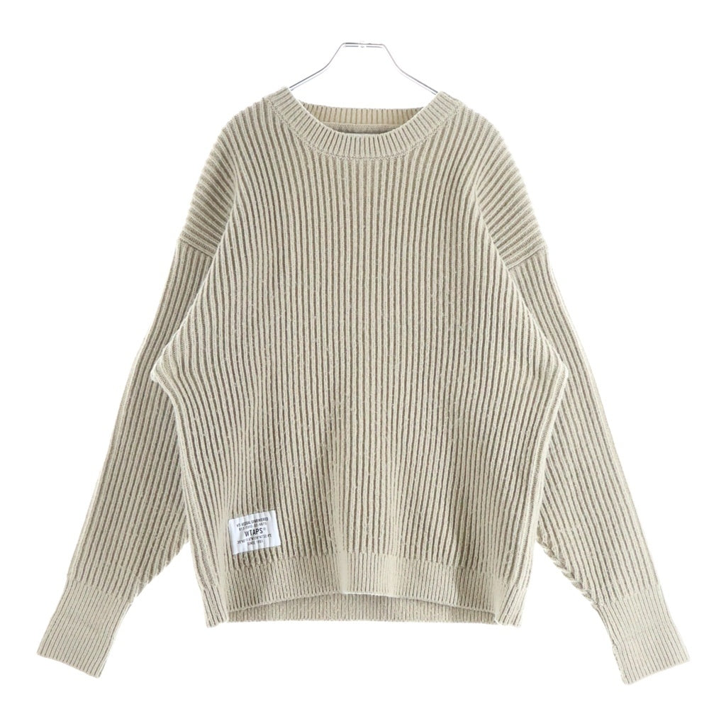 WTAPS(ダブルタップス) 24AW DECK/SWEATER/POLY クルーネック ニットセーター ベージュ 242MADT-KNM06