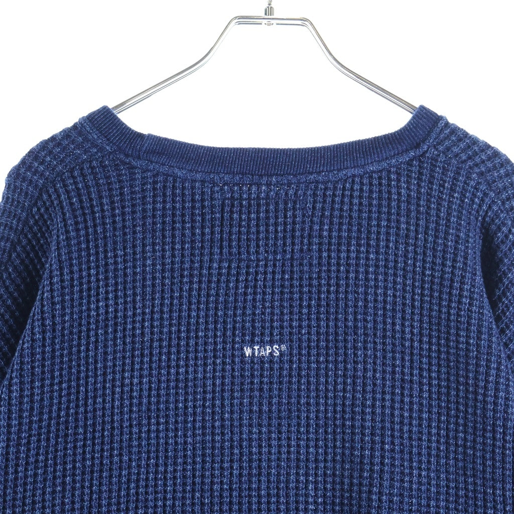 WTAPS(ダブルタップス) 22SS ALL 02 SWEATER / COTTON ワッフル クルーネック ニットセーター ネイビー 221ATDT-CSM36