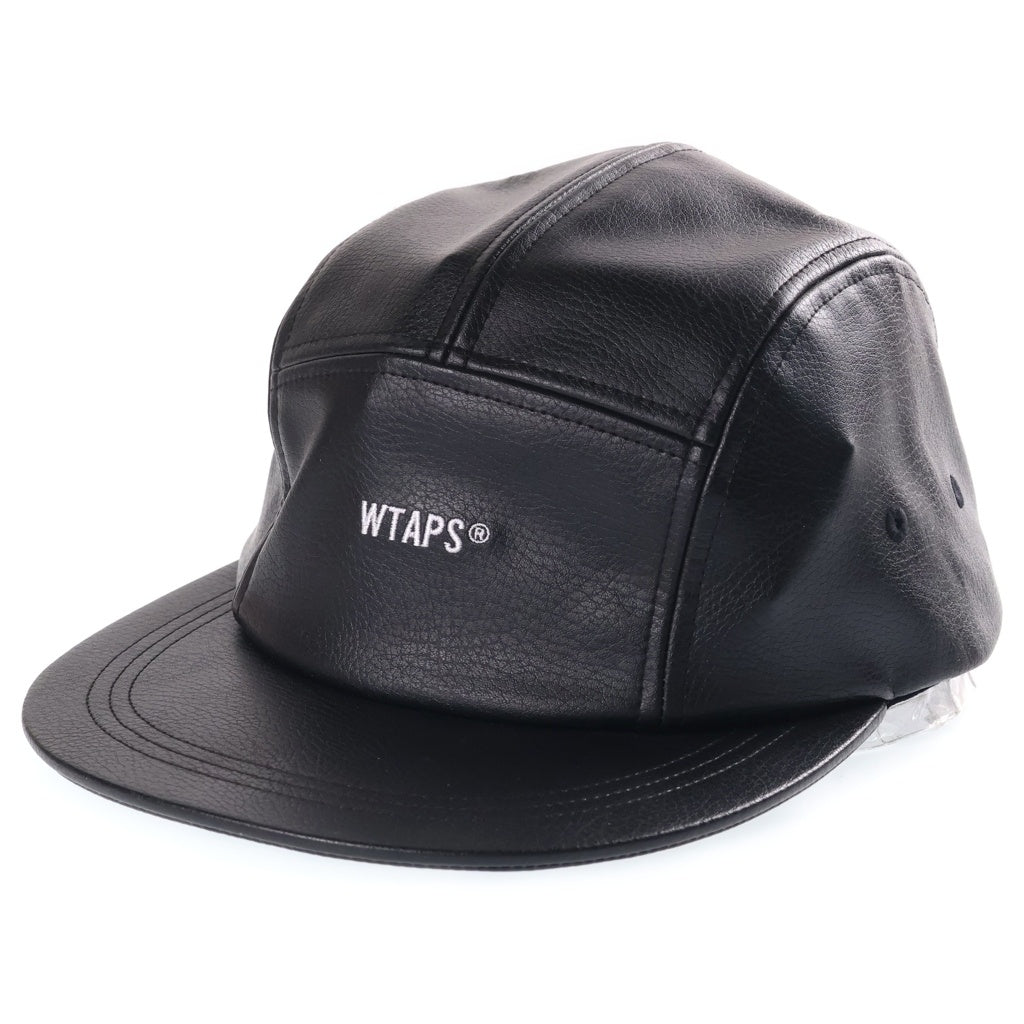WTAPS(ダブルタップス) 22AW T-5 04/CAP/SYNTHETIC.SIGN フェイクレザー キャンプキャップ 帽子 ブラック 222HCDT-HT13