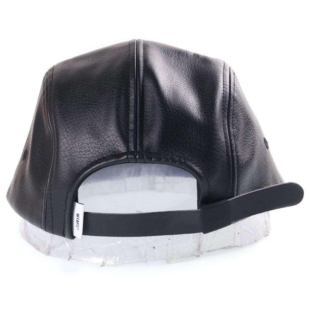 WTAPS(ダブルタップス) 22AW T-5 04/CAP/SYNTHETIC.SIGN フェイクレザー キャンプキャップ 帽子 ブラック 222HCDT-HT13