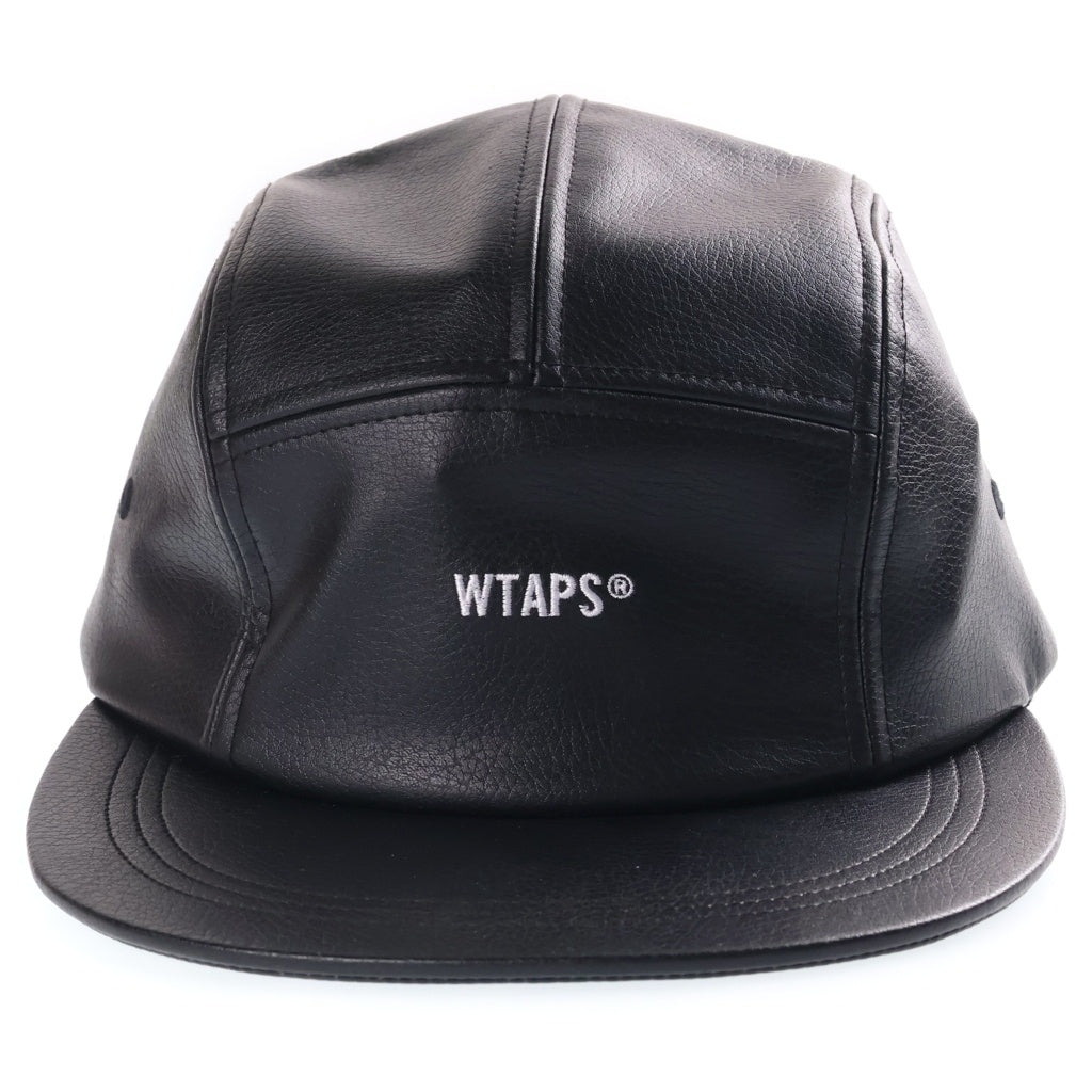 WTAPS(ダブルタップス) 22AW T-5 04/CAP/SYNTHETIC.SIGN フェイクレザー キャンプキャップ 帽子 ブラック 222HCDT-HT13