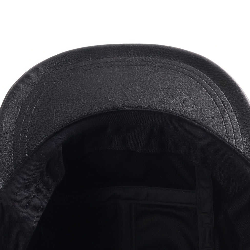 WTAPS(ダブルタップス) 22AW T-5 04/CAP/SYNTHETIC.SIGN フェイクレザー キャンプキャップ 帽子 ブラック 222HCDT-HT13