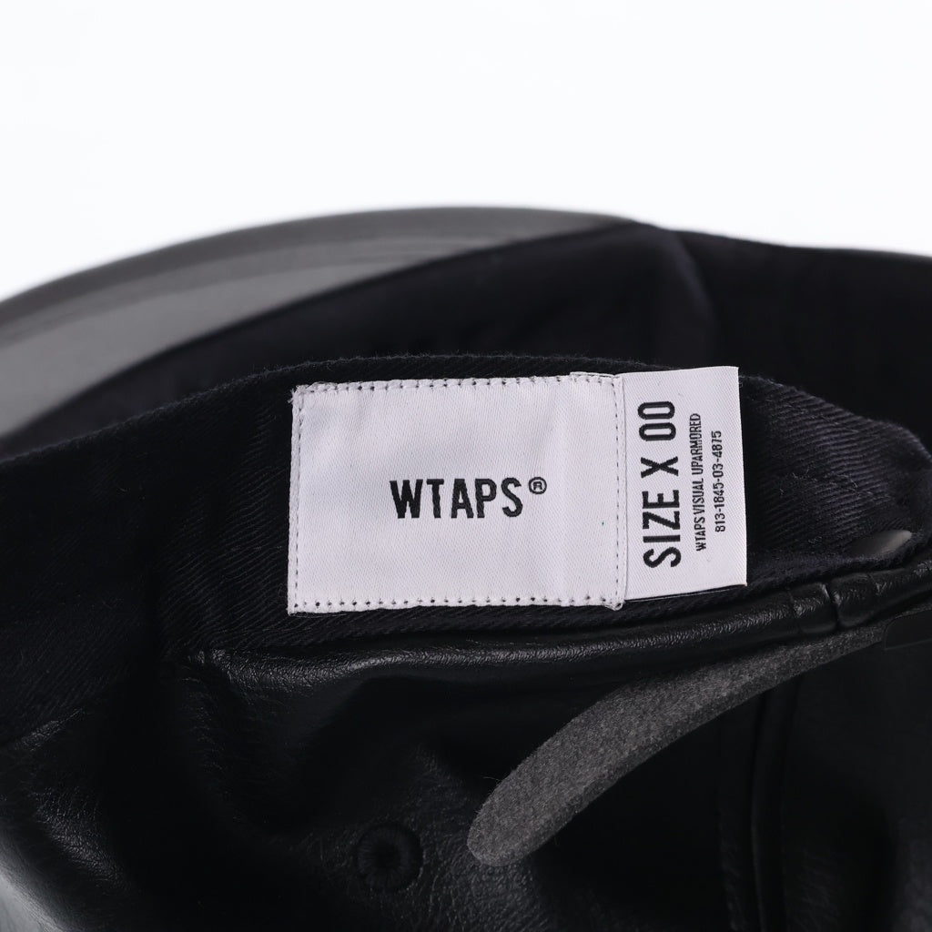WTAPS(ダブルタップス) 22AW T-5 04/CAP/SYNTHETIC.SIGN フェイクレザー キャンプキャップ 帽子 ブラック 222HCDT-HT13