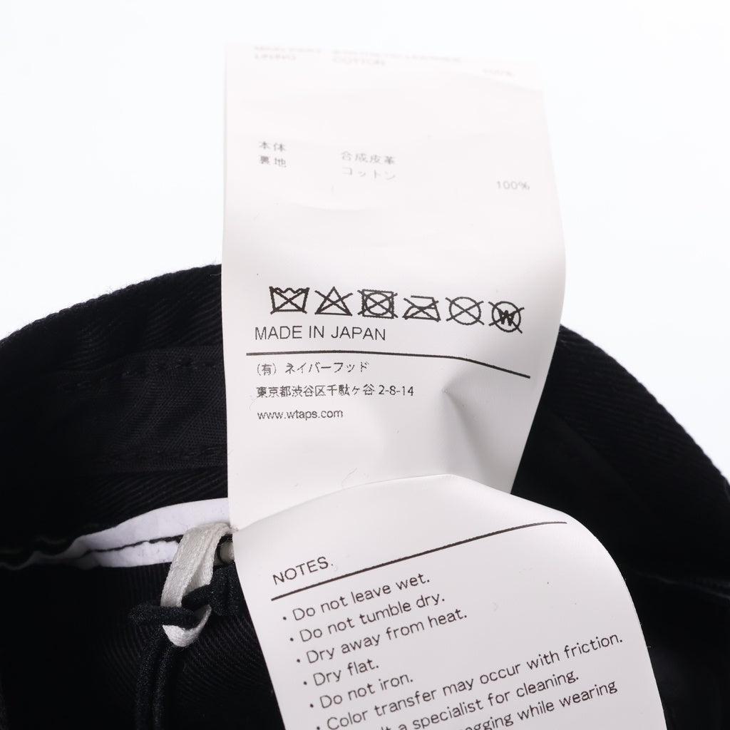 WTAPS(ダブルタップス) 22AW T-5 04/CAP/SYNTHETIC.SIGN フェイクレザー キャンプキャップ 帽子 ブラック 222HCDT-HT13