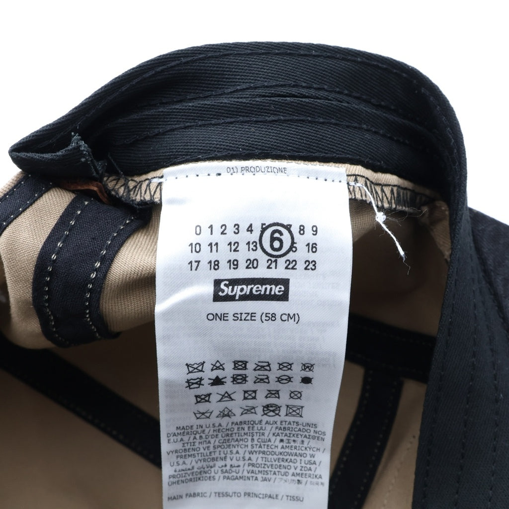 SUPREME(シュプリーム) ×24SS MM6 Maison Margiela Painted Camp メゾンマルジェラ ペイント キャンプキャップ 帽子 ブラック