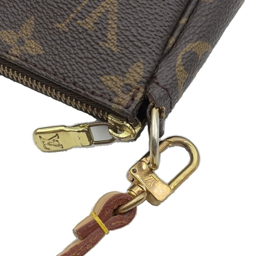 LOUIS VUITTON(ルイヴィトン) モノグラム ポシェットアクセソワール ミニハンドバッグ ケース ブラウン レザー×PVC M40712 ゴールド金具 レディース