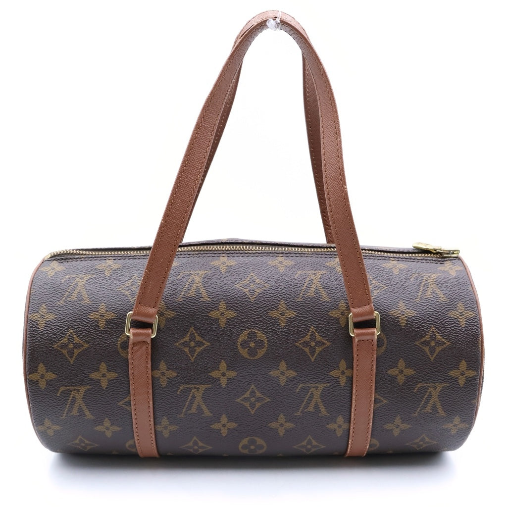 LOUIS VUITTON(ルイヴィトン) モノグラム パピヨン30 ハンドバッグ ボストンバッグ ブラウン レザー×PVC M51365 ゴールド金具 レディース