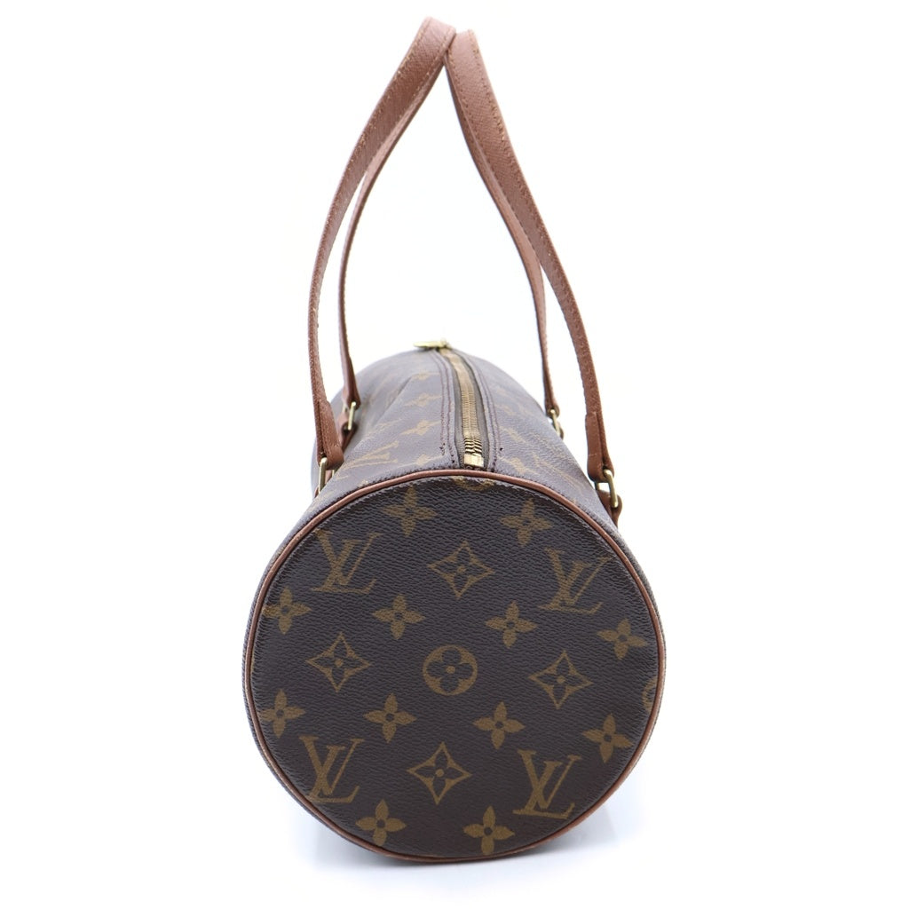 LOUIS VUITTON(ルイヴィトン) モノグラム パピヨン30 ハンドバッグ ボストンバッグ ブラウン レザー×PVC M51365 ゴールド金具 レディース