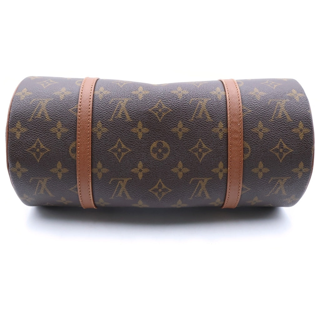 LOUIS VUITTON(ルイヴィトン) モノグラム パピヨン30 ハンドバッグ ボストンバッグ ブラウン レザー×PVC M51365 ゴールド金具 レディース