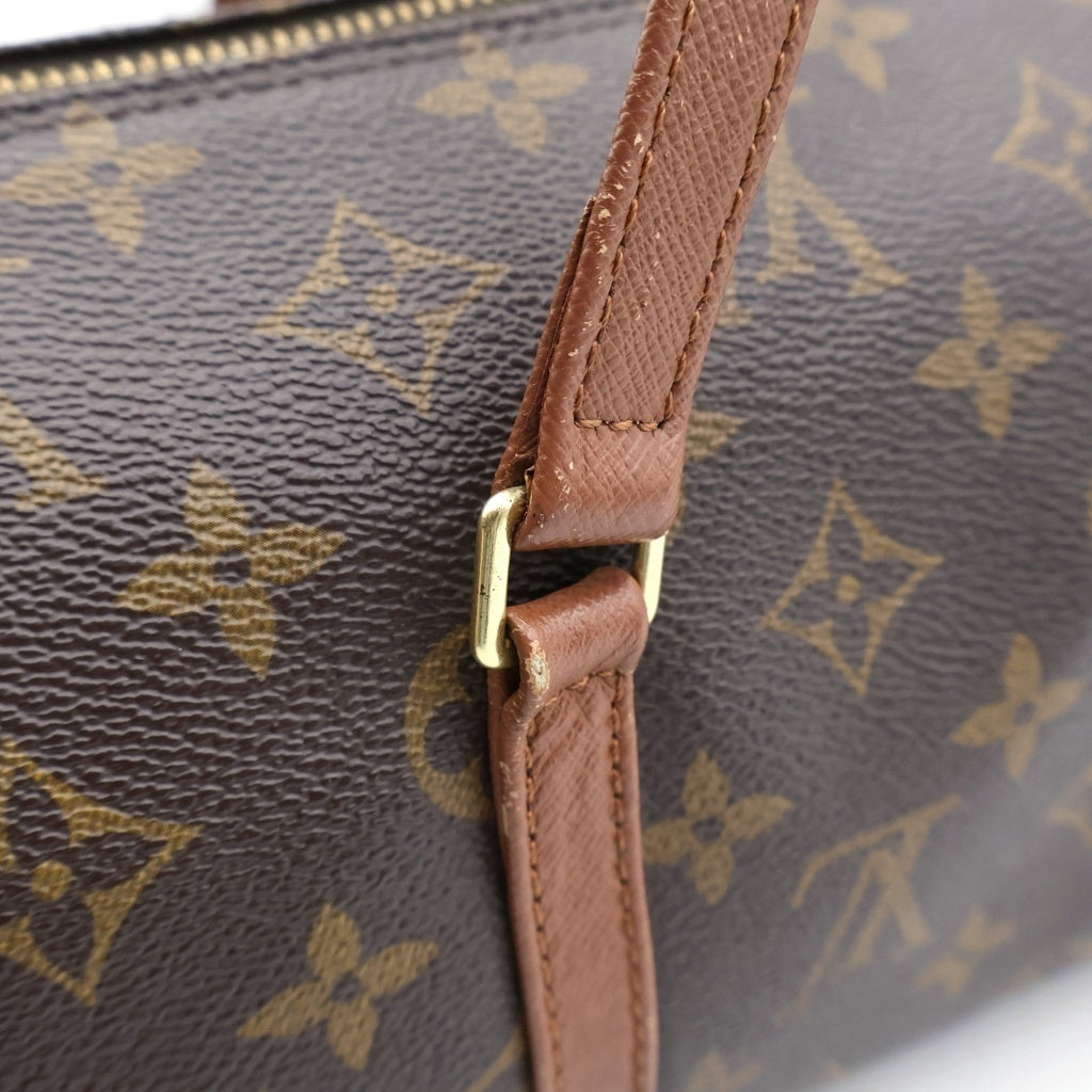 LOUIS VUITTON(ルイヴィトン) モノグラム パピヨン30 ハンドバッグ ボストンバッグ ブラウン レザー×PVC M51365 ゴールド金具 レディース