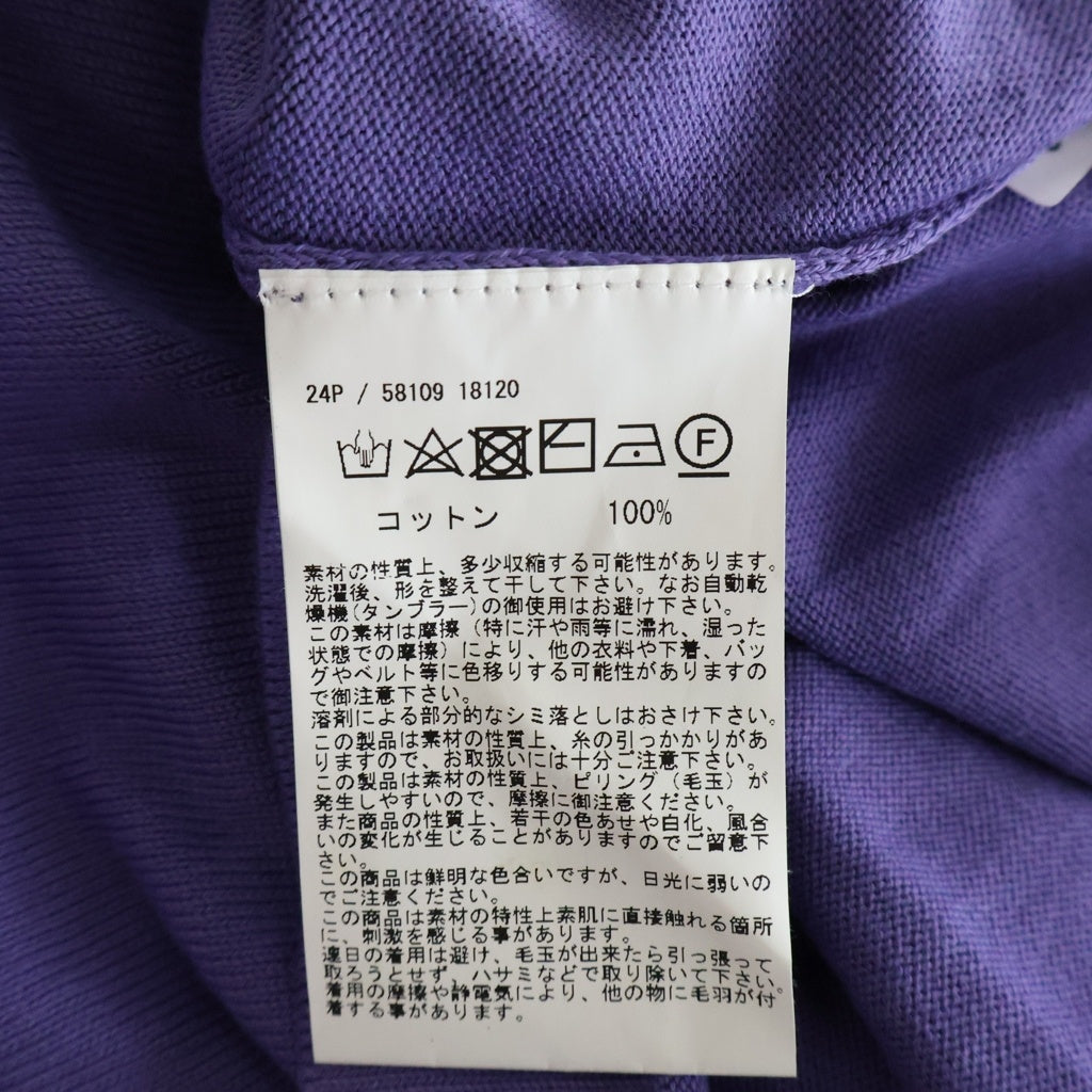 Gran Sasso(グランサッソ) ボトルネック ニット トップス 半袖 コットン パープル