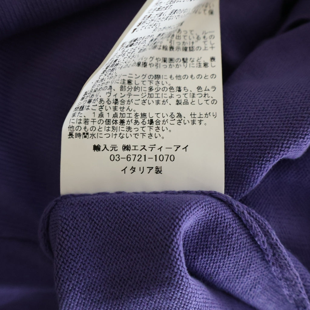 Gran Sasso(グランサッソ) ボトルネック ニット トップス 半袖 コットン パープル