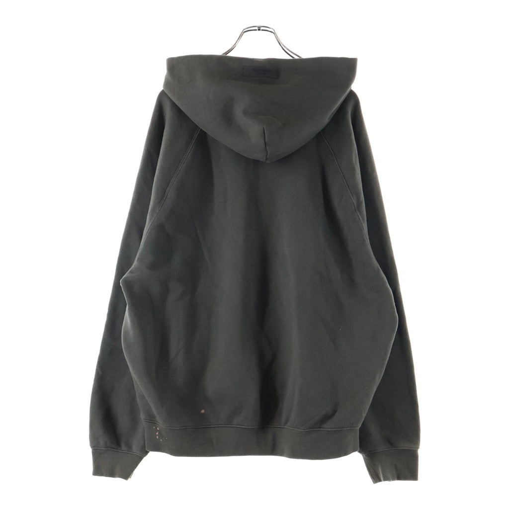 FEAR OF GOD ESSENTIALS(フィアオブゴッド エッセンシャルズ) フロントラバーロゴ プリント プルオーバースウェットパーカー カーキ