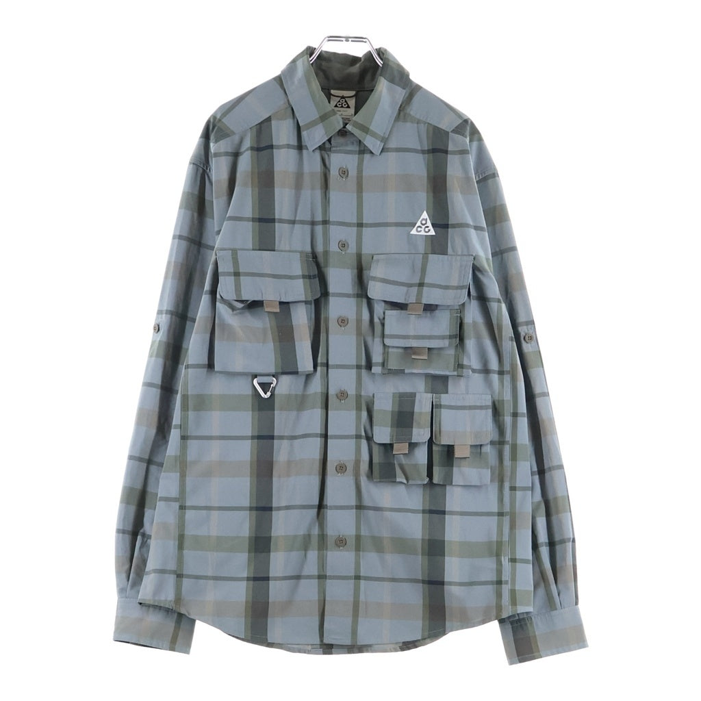 NIKE ACG(ナイキエーシージー) DRI FIT DEVASTATION TRAIL L/S SHIRT ドライフィット UV デヴァステイト トレイル 長袖シャツ カーキ