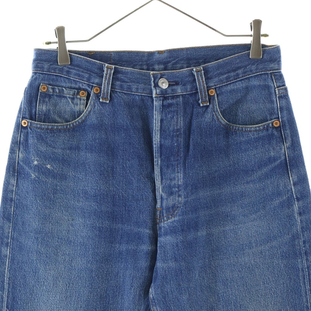 Levi's(リーバイス) 01年製 VINTAGE 501XX ヴィンテージ 復刻 ボタン裏555 スモールe 不均等V ストレート デニムパンツ インディゴ