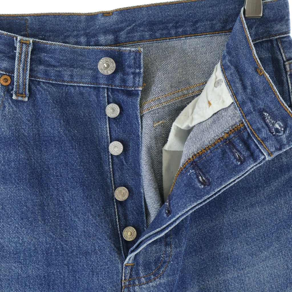 Levi's(リーバイス) 01年製 VINTAGE 501XX ヴィンテージ 復刻 ボタン裏555 スモールe 不均等V ストレート デニムパンツ インディゴ