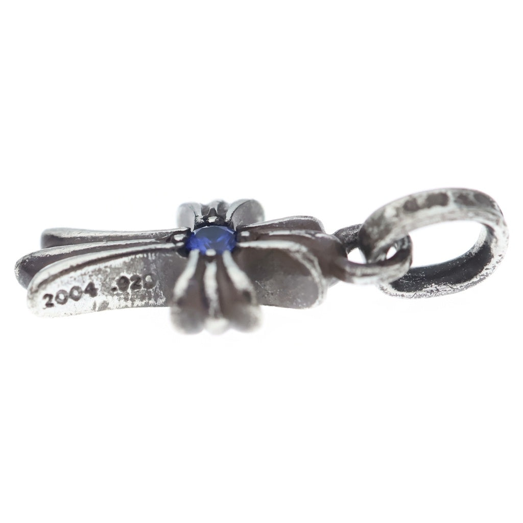 CHROME HEARTS(クロムハーツ) CRS BBYFAT P SAP ベイビーファットクロス 両面1サファイア ペンダントトップ シルバー
