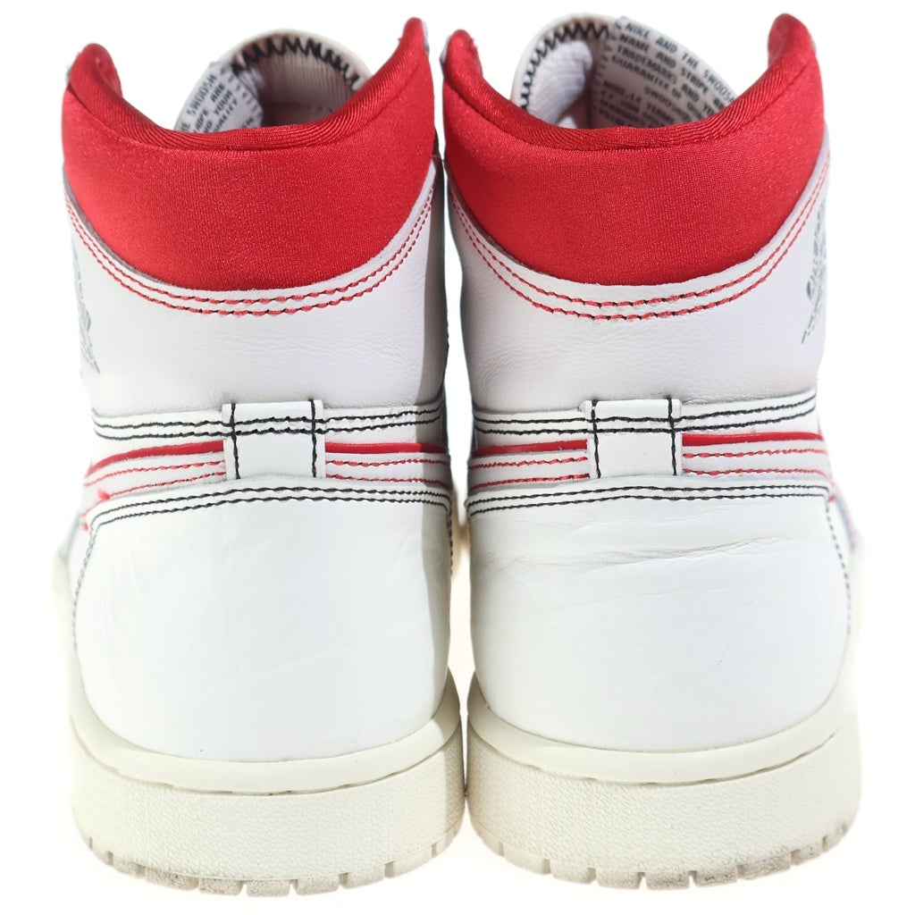 NIKE(ナイキ) AIR JORDAN1 RETRO HIGH OG SAIL UNIVERSITY RED エアジョーダン1 ハイカットスニーカー ホワイト/レッド US8/26cm 555088-160