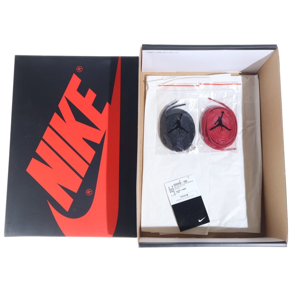 NIKE(ナイキ) AIR JORDAN1 RETRO HIGH OG SAIL UNIVERSITY RED エアジョーダン1 ハイカットスニーカー ホワイト/レッド US8/26cm 555088-160
