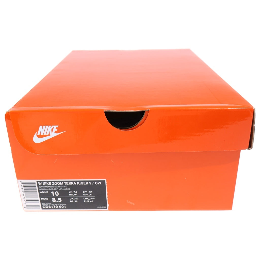 NIKE(ナイキ) ×OFF-WHITE WMNS ZOOM TERRA KIGER 5 OW CD8179-001 ×オフホワイト ウィメンズ ズームテラカイガー ラバースパイク ローカットスニーカー ブラック US8/26cm