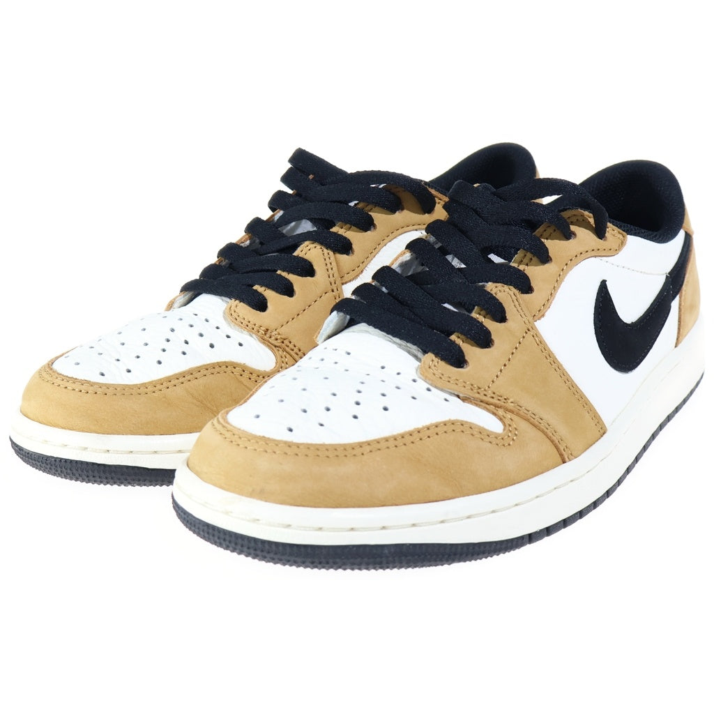 NIKE(ナイキ) AIR JORDAN1 RETRO LOW OG エアジョーダン1 レトロ ローカットスニーカー シューズ ホワイト/ブラウン US9.5/27.5cm CZ0790-107
