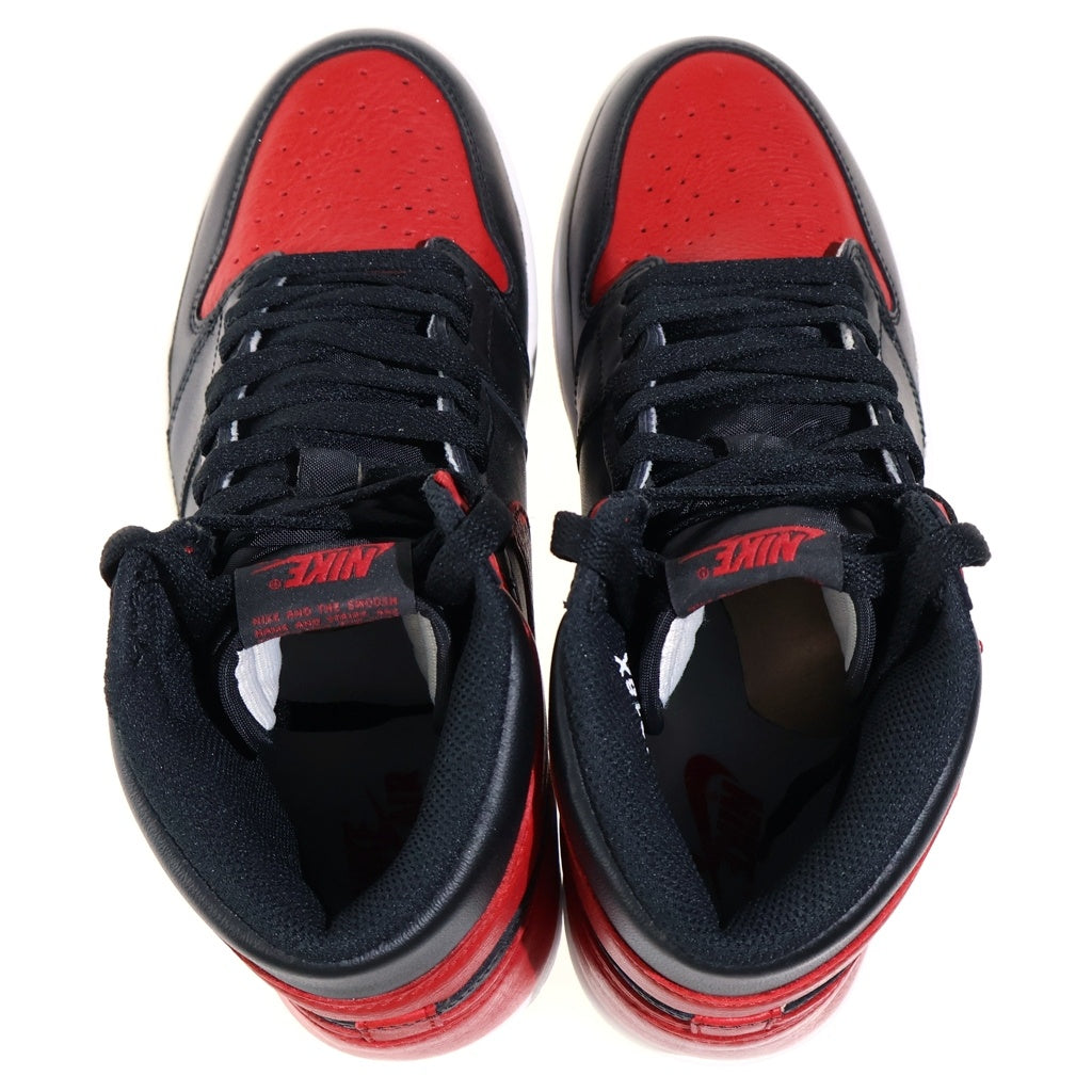NIKE(ナイキ) AIR JORDAN1 RETRO HIGH OG BRED BANNED 555088-001 エアジョーダン1 レトロ ブレッド バンド ハイカットスニーカー ブラック/レッド US9.5/27.5cm