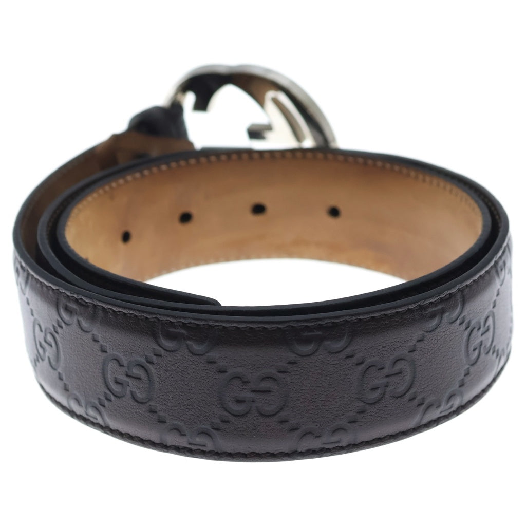 GUCCI(グッチ) インターロッキングG バックル レザーベルト ブラウン 114984