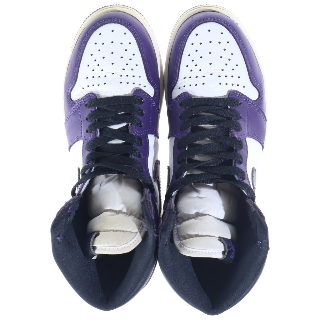 NIKE(ナイキ) AIR JORDAN RETRO HIGH OG COURT PURPLE 555088-500 エアジョーダン 1 レトロ コートパープル ハイカットスニーカー パープル/ホワイト US8/26cm